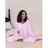 image:imageEkouaer 2 Pack Womens Pajama Sets Long Sleeve Pjs Lounge Set Soft Comfy Sleepwear Winter LoungewearButterfly BlueButterfly Pink