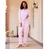 image:imageEkouaer 2 Pack Womens Pajama Sets Long Sleeve Pjs Lounge Set Soft Comfy Sleepwear Winter LoungewearButterfly BlueButterfly Pink