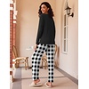 image:imageEkouaer 2 Pack Womens Pajama Sets Long Sleeve Pjs Lounge Set Soft Comfy Sleepwear Winter LoungewearChristmas BlackBlack Plaid