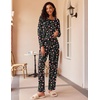 image:imageEkouaer 2 Pack Womens Pajama Sets Long Sleeve Pjs Lounge Set Soft Comfy Sleepwear Winter LoungewearChristmas BlackBlack Plaid