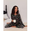image:imageEkouaer 2 Pack Womens Pajama Sets Long Sleeve Pjs Lounge Set Soft Comfy Sleepwear Winter LoungewearChristmas BlackBlack Plaid