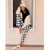 image:imageEkouaer 2 Pack Womens Pajama Sets Long Sleeve Pjs Lounge Set Soft Comfy Sleepwear Winter LoungewearChristmas BlackBlack Plaid