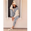 image:imageEkouaer 2 Pack Womens Pajama Sets Long Sleeve Pjs Lounge Set Soft Comfy Sleepwear Winter LoungewearCoffee  Star Print