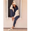image:imageEkouaer 2 Pack Womens Pajama Sets Long Sleeve Pjs Lounge Set Soft Comfy Sleepwear Winter LoungewearGray PlaidNavy Dots