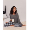 image:imageEkouaer 2 Pack Womens Pajama Sets Long Sleeve Pjs Lounge Set Soft Comfy Sleepwear Winter LoungewearGray PlaidNavy Dots