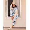 image:imageEkouaer 2 Pack Womens Pajama Sets Long Sleeve Pjs Lounge Set Soft Comfy Sleepwear Winter LoungewearGrayBlue Flower