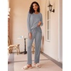 image:imageEkouaer 2 Pack Womens Pajama Sets Long Sleeve Pjs Lounge Set Soft Comfy Sleepwear Winter LoungewearGrayGray Stripe