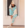 image:imageEkouaer 2 Pack Womens Pajama Sets Long Sleeve Pjs Lounge Set Soft Comfy Sleepwear Winter LoungewearGreen FlowerBlack Flower