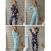 image:imageEkouaer 2 Pack Womens Pajama Sets Long Sleeve Pjs Lounge Set Soft Comfy Sleepwear Winter LoungewearGreen FlowerBlack Flower