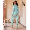 image:imageEkouaer 2 Pack Womens Pajama Sets Long Sleeve Pjs Lounge Set Soft Comfy Sleepwear Winter LoungewearGreen FlowerBlack Flower