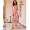 image:imageEkouaer 2 Pack Womens Pajama Sets Long Sleeve Pjs Lounge Set Soft Comfy Sleepwear Winter LoungewearLeopardDaisies