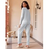 image:imageEkouaer 2 Pack Womens Pajama Sets Long Sleeve Pjs Lounge Set Soft Comfy Sleepwear Winter LoungewearLeopardDaisies