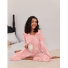 image:imageEkouaer 2 Pack Womens Pajama Sets Long Sleeve Pjs Lounge Set Soft Comfy Sleepwear Winter LoungewearLeopardDaisies
