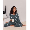 image:imageEkouaer 2 Pack Womens Pajama Sets Long Sleeve Pjs Lounge Set Soft Comfy Sleepwear Winter LoungewearLeopardDark Gray Star