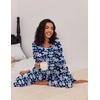 image:imageEkouaer 2 Pack Womens Pajama Sets Long Sleeve Pjs Lounge Set Soft Comfy Sleepwear Winter LoungewearNavyNavy Flower