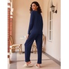 image:imageEkouaer 2 Pack Womens Pajama Sets Long Sleeve Pjs Lounge Set Soft Comfy Sleepwear Winter LoungewearNavyNavy Flower