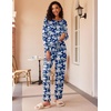 image:imageEkouaer 2 Pack Womens Pajama Sets Long Sleeve Pjs Lounge Set Soft Comfy Sleepwear Winter LoungewearNavyNavy Flower