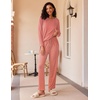 image:imageEkouaer 2 Pack Womens Pajama Sets Long Sleeve Pjs Lounge Set Soft Comfy Sleepwear Winter LoungewearRed StripeBlack Dots