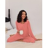 image:imageEkouaer 2 Pack Womens Pajama Sets Long Sleeve Pjs Lounge Set Soft Comfy Sleepwear Winter LoungewearRed StripeBlack Dots