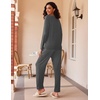 image:imageEkouaer 2 Pack Womens Pajama Sets Long Sleeve Pjs Lounge Set Soft Comfy Sleepwear Winter LoungewearRed StripeBlack Dots