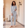 image:imageEkouaer 2 Pack Womens Pajama Sets Long Sleeve Pjs Lounge Set Soft Comfy Sleepwear Winter LoungewearTie Dye PinkLight Gray