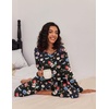 image:imageEkouaer 2 Pack Womens Pajama Sets Long Sleeve Pjs Lounge Set Soft Comfy Sleepwear Winter LoungewearWine RedBlack Flower