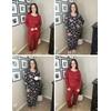 image:imageEkouaer 2 Pack Womens Pajama Sets Long Sleeve Pjs Lounge Set Soft Comfy Sleepwear Winter LoungewearWine RedBlack Flower