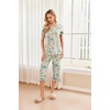 image:imageEkouaer 2 Pack Womens Pajamas Set Short Sleeve Sleepwear Capri Pants Pjs Soft Loungewear with PocketsBlue FlowerYellow Floral
