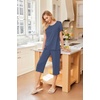 image:imageEkouaer 2 Pack Womens Pajamas Set Short Sleeve Sleepwear Capri Pants Pjs Soft Loungewear with PocketsBlue StripeNavy Dots