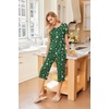 image:imageEkouaer 2 Pack Womens Pajamas Set Short Sleeve Sleepwear Capri Pants Pjs Soft Loungewear with PocketsChristmas Red SnowmanGreen Santa Claus