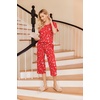 image:imageEkouaer 2 Pack Womens Pajamas Set Short Sleeve Sleepwear Capri Pants Pjs Soft Loungewear with PocketsGreenRed Christmas Print