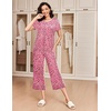 image:imageEkouaer 2 Pack Womens Pajamas Set Short Sleeve Sleepwear Capri Pants Pjs Soft Loungewear with PocketsLeopard Butterfly Print