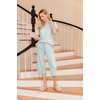 image:imageEkouaer 2 Pack Womens Pajamas Set Short Sleeve Sleepwear Capri Pants Pjs Soft Loungewear with PocketsLeopardDaisies