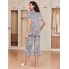 image:imageEkouaer 2 Pack Womens Pajamas Set Short Sleeve Sleepwear Capri Pants Pjs Soft Loungewear with PocketsNavy Star  Coffee