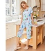 image:imageEkouaer 2 Pack Womens Pajamas Set Short Sleeve Sleepwear Capri Pants Pjs Soft Loungewear with PocketsPink BowWoman and Puppy