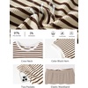 image:imageEkouaer 2 Piece Sets for Women Summer Outfits Cute Stripe Knit T Shirts Shorts Matching Lounge SetRose Pink Striped