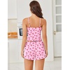 image:imageEkouaer Cami Pajama Sets Y2K 2 Piece Lace Crop Top and Shorts Sexy Pjs Summer Lingerie Sleepwear Nightwear for WomenCherry Pink