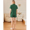 image:imageEkouaer Cotton Pajama Sets for Women Button Down Short Sleeve PJs Comfort Classic Sleep Set LoungewearGreen