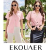 image:imageEkouaer Cotton Pajama Sets for Women Button Down Short Sleeve PJs Comfort Classic Sleep Set LoungewearPink