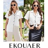 image:imageEkouaer Cotton Pajama Sets for Women Button Down Short Sleeve PJs Comfort Classic Sleep Set LoungewearWhite