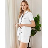 image:imageEkouaer Cotton Pajama Sets for Women Button Down Short Sleeve PJs Comfort Classic Sleep Set LoungewearWhite