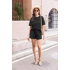 image:imageEkouaer Cotton Pajamas Set for Womens Soft Short Sleeve Lounge Set Shorts Sleepwear Set 2 Piece Pjs SetsBlack