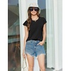 image:imageEkouaer Cotton Pajamas for Women Set 2 Piece Cap Sleeve Pjs Shorts Set Lounge Sets Sleepwear SXXLBlack