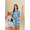 image:imageEkouaer Cotton Pajamas for Women Set 2 Piece Cap Sleeve Pjs Shorts Set Lounge Sets Sleepwear SXXLBlue Flower