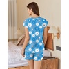 image:imageEkouaer Cotton Pajamas for Women Set 2 Piece Cap Sleeve Pjs Shorts Set Lounge Sets Sleepwear SXXLBlue Flower