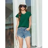 image:imageEkouaer Cotton Pajamas for Women Set 2 Piece Cap Sleeve Pjs Shorts Set Lounge Sets Sleepwear SXXLDeep Green