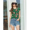 image:imageEkouaer Cotton Pajamas for Women Set 2 Piece Cap Sleeve Pjs Shorts Set Lounge Sets Sleepwear SXXLGreen Christmas Pattern