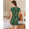 image:imageEkouaer Cotton Pajamas for Women Set 2 Piece Cap Sleeve Pjs Shorts Set Lounge Sets Sleepwear SXXLGreen Christmas Pattern
