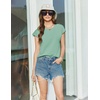 image:imageEkouaer Cotton Pajamas for Women Set 2 Piece Cap Sleeve Pjs Shorts Set Lounge Sets Sleepwear SXXLGreen2