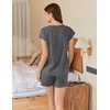 image:imageEkouaer Cotton Pajamas for Women Set 2 Piece Cap Sleeve Pjs Shorts Set Lounge Sets Sleepwear SXXLGrey